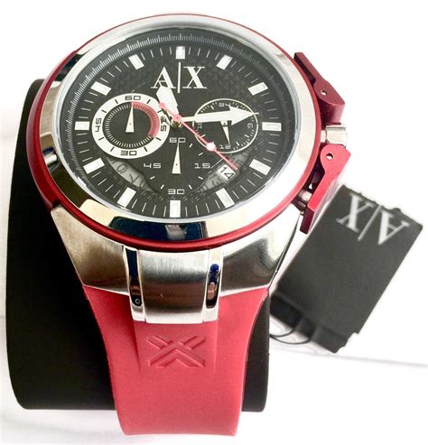 armani exchange reloj negro contraste rojo|relojes hombre armani.